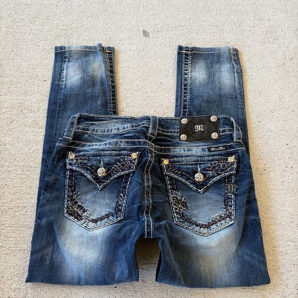 Miss Me Skinny Mid Rise Flap Pocket Jeans Size 28